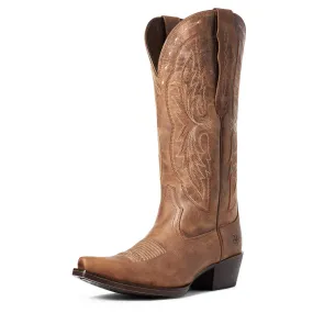 10036047 Ariat Women's Heritage X Toe Elastic Calf Distressed Brown