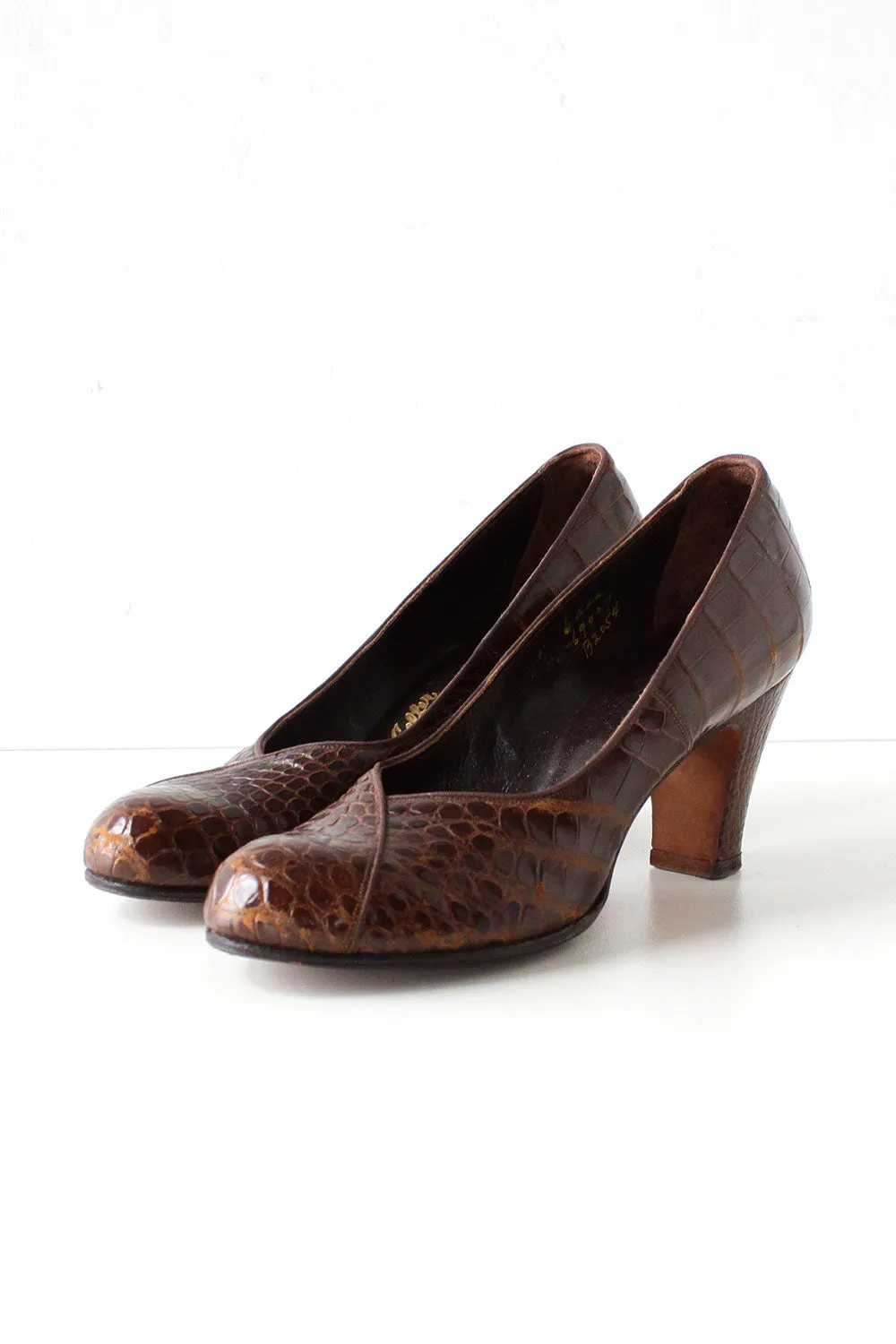 1940s Crocodile Heels 6