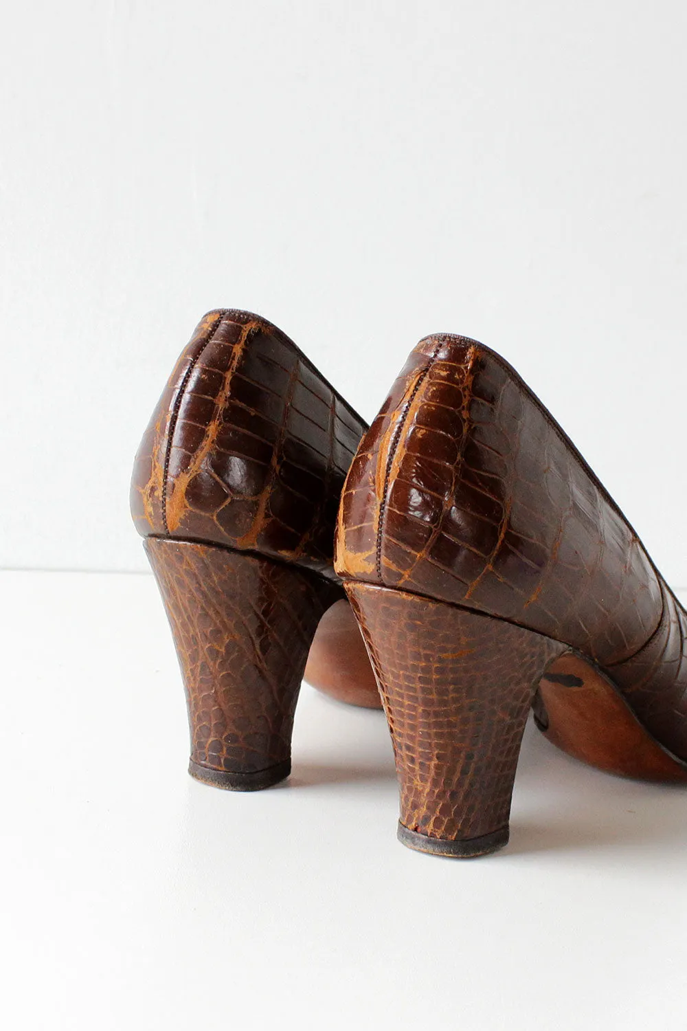 1940s Crocodile Heels 6