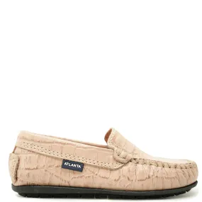 Mens Classic Tan Crocodile Embossed Leather Loafers by Atlanta Mocassin