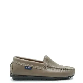 Mens Premium Taupe Stamped Leather Loafers by Atlanta Mocassin