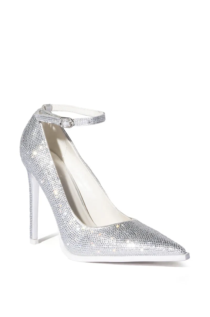AZALEA WANG BRIE EMBELLISHED PUMP IN SILVER