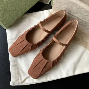 binfenxie  -  Fashion Women Shoes New High Quality Genuine Leather Retro Square Headed Mary Janes Daily Commuter Lightweight Shoes