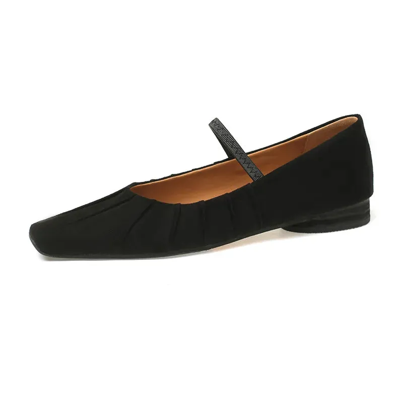 binfenxie  -  Fashion Women Shoes New High Quality Genuine Leather Retro Square Headed Mary Janes Daily Commuter Lightweight Shoes