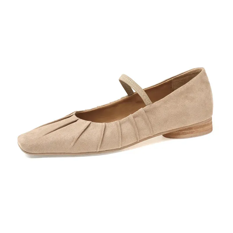 binfenxie  -  Fashion Women Shoes New High Quality Genuine Leather Retro Square Headed Mary Janes Daily Commuter Lightweight Shoes