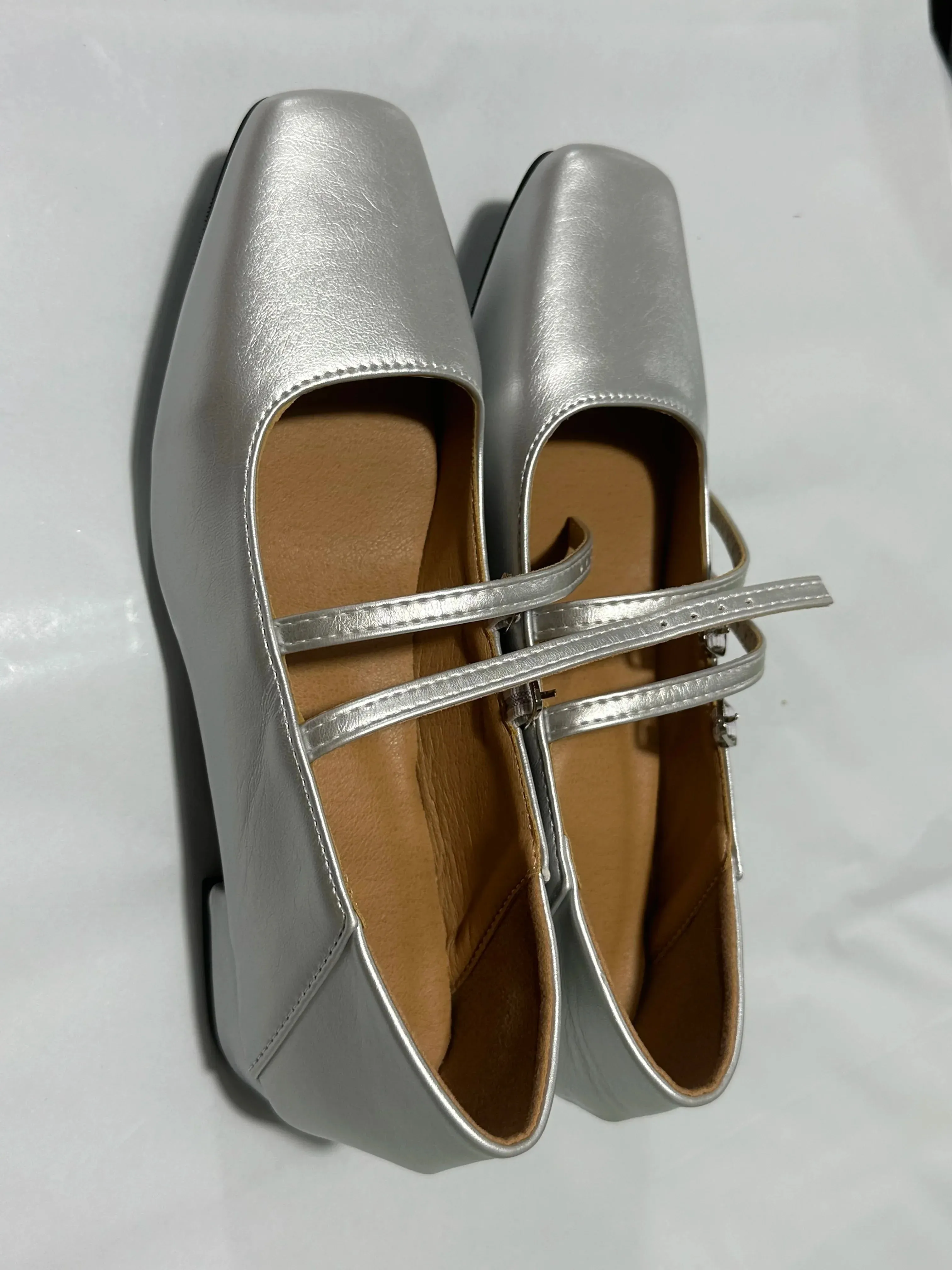 binfenxie  NEW Elegant Silver Ballet Shoes Lady Sweet Mary Jane Thick High-heeled Shoes Heels Retro Footwear Lolita Shoes