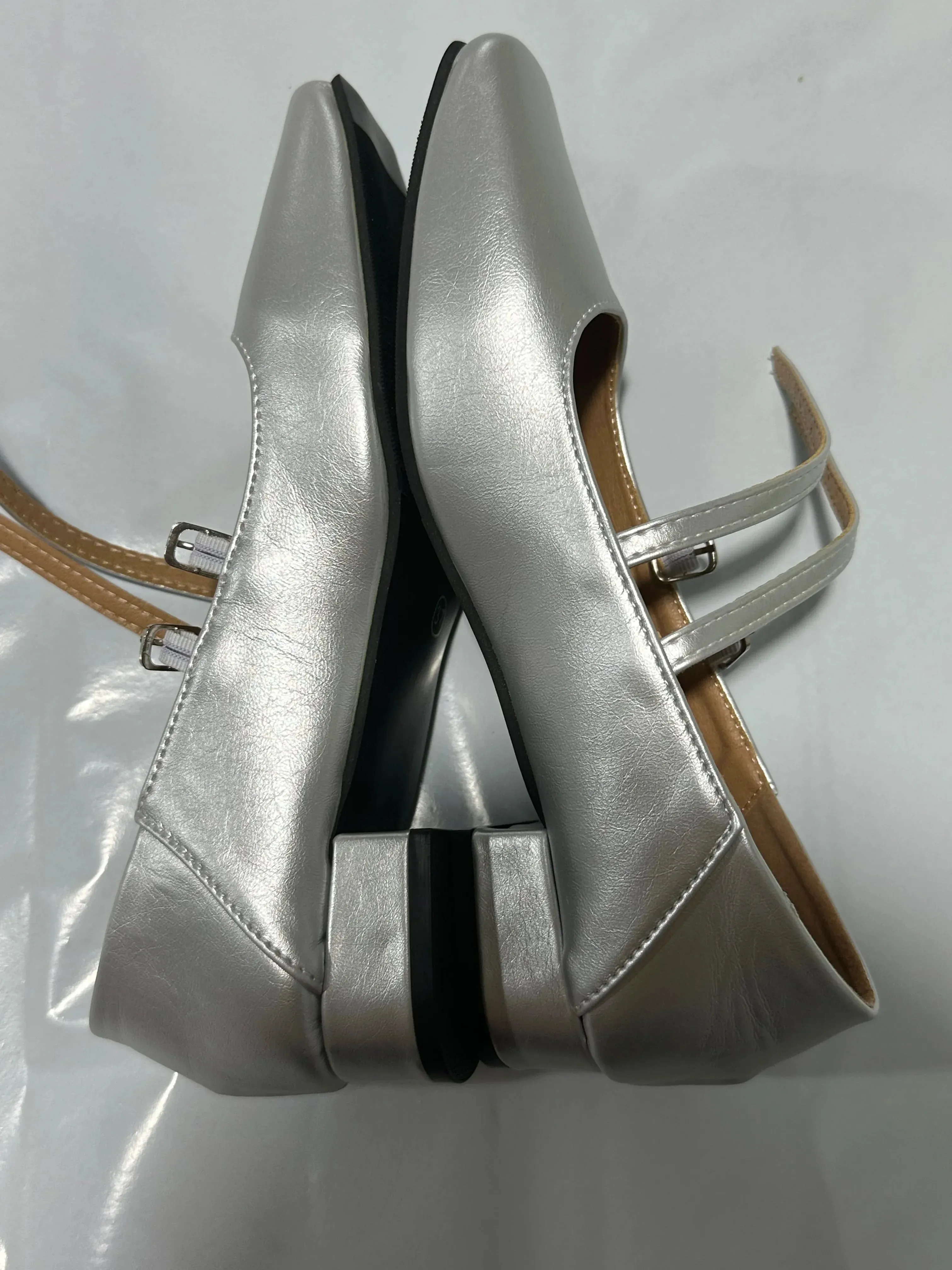 binfenxie  NEW Elegant Silver Ballet Shoes Lady Sweet Mary Jane Thick High-heeled Shoes Heels Retro Footwear Lolita Shoes
