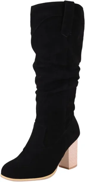 Boots for Women, Winter Long Boot Thigh High Block Heel Over Knee High Boots Wide Calf Chunky Heel Over The Knee Boots