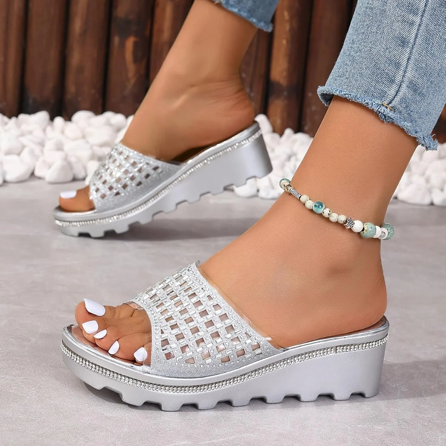 Breathable Summer Sandals for Women Summer Beach Walking Cushion Sandals Fashion Wedge Sandal