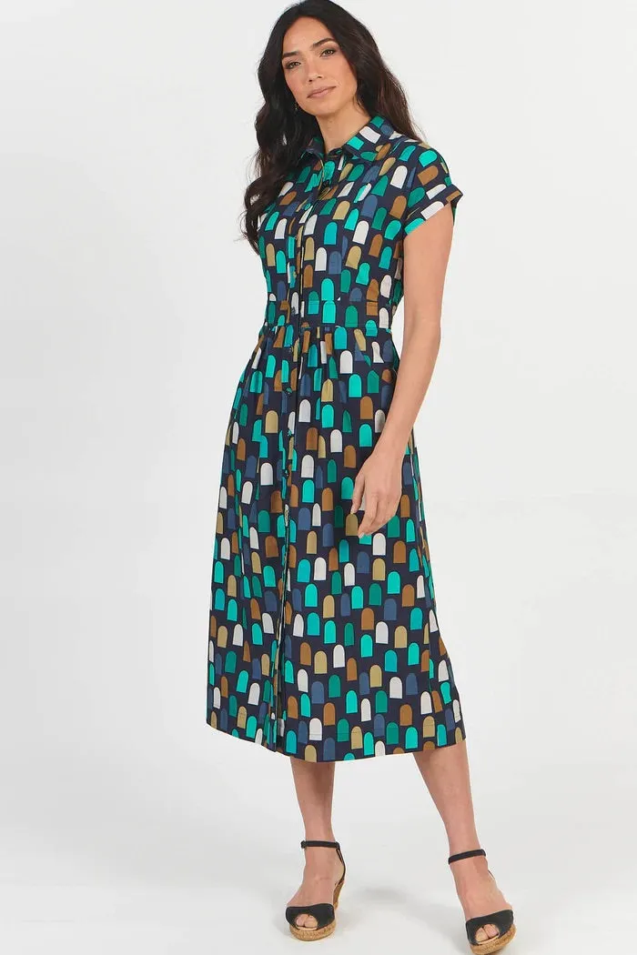 Cali Shirtdress Green Geo