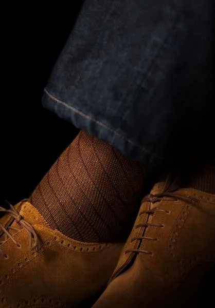 Cashmere Silk Pencil Stripe - Mid-Calf