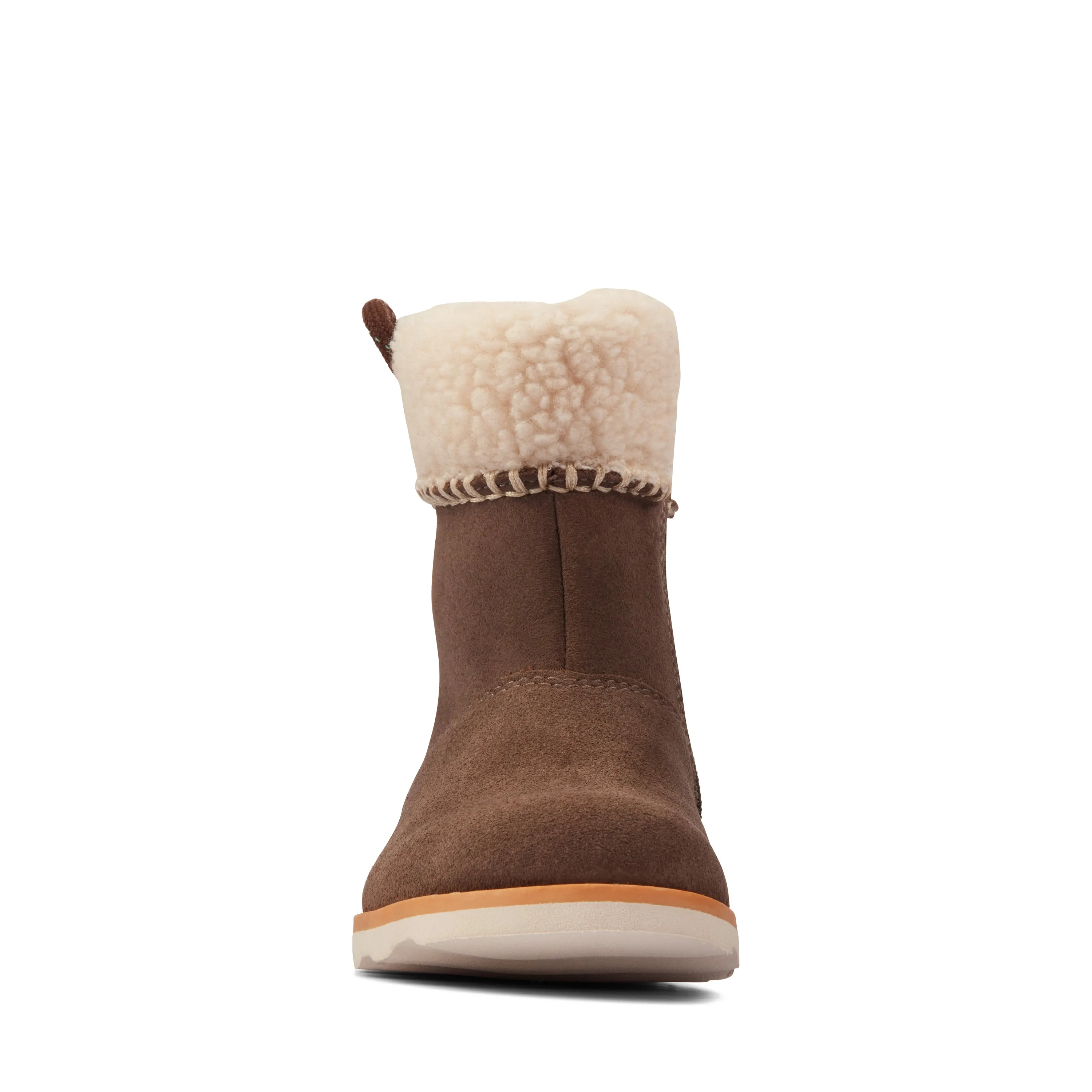 Clarks Crown Loop K Girls Walnut Suede Boot