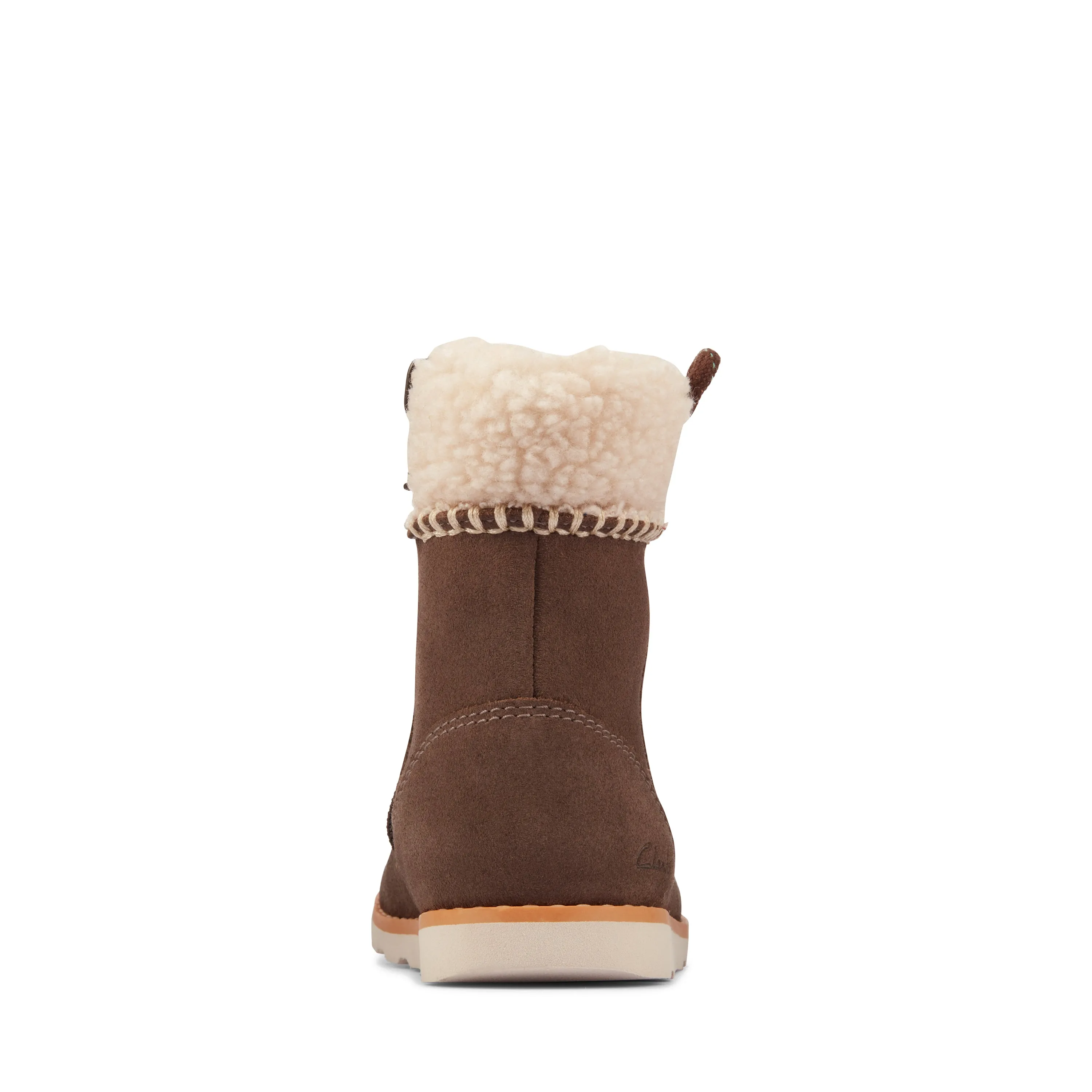 Clarks Crown Loop K Girls Walnut Suede Boot
