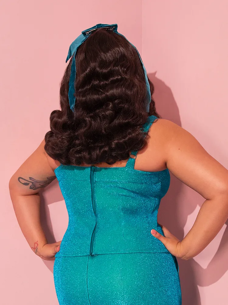 COMING BACK SOON - Vamp Top in Turquoise Lurex - Vixen by Micheline Pitt