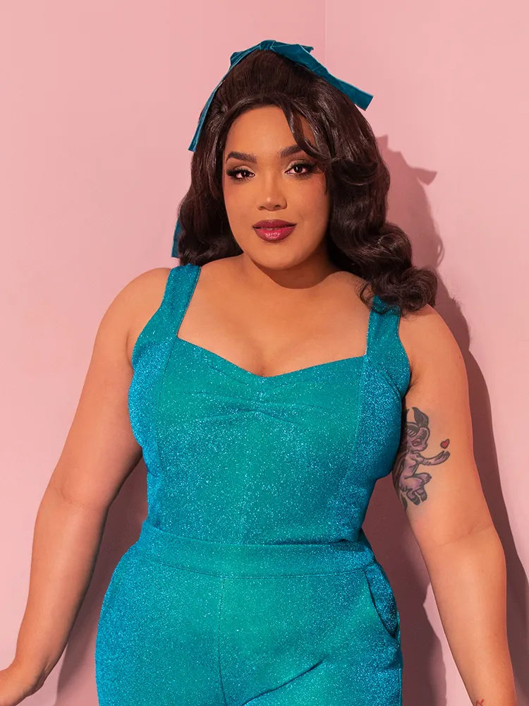 COMING BACK SOON - Vamp Top in Turquoise Lurex - Vixen by Micheline Pitt