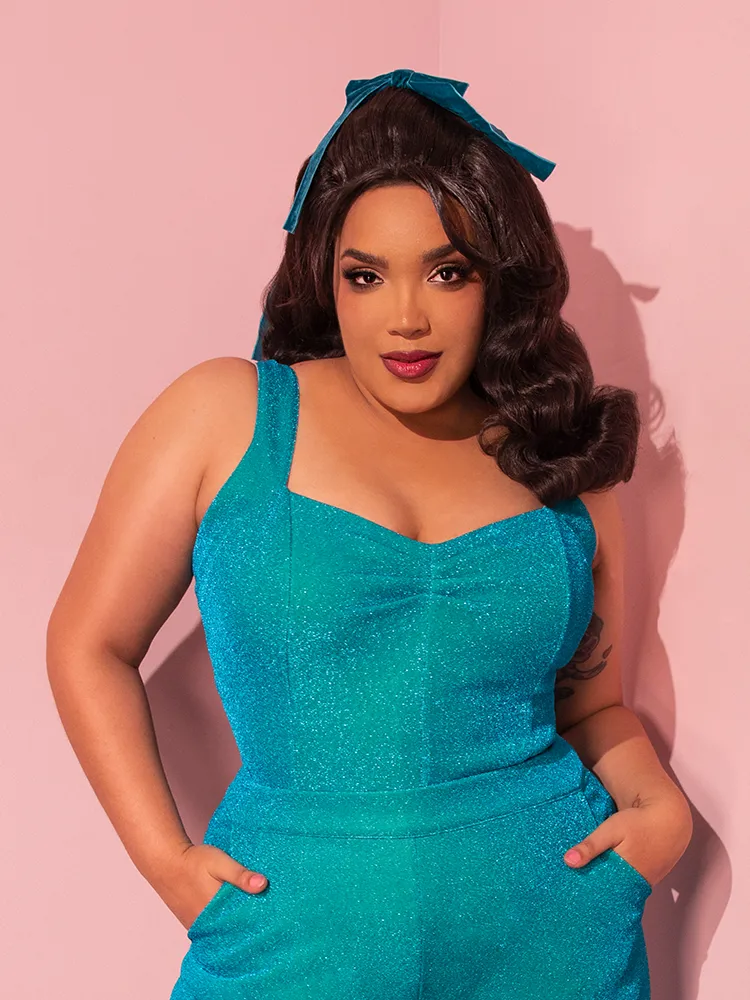 COMING BACK SOON - Vamp Top in Turquoise Lurex - Vixen by Micheline Pitt