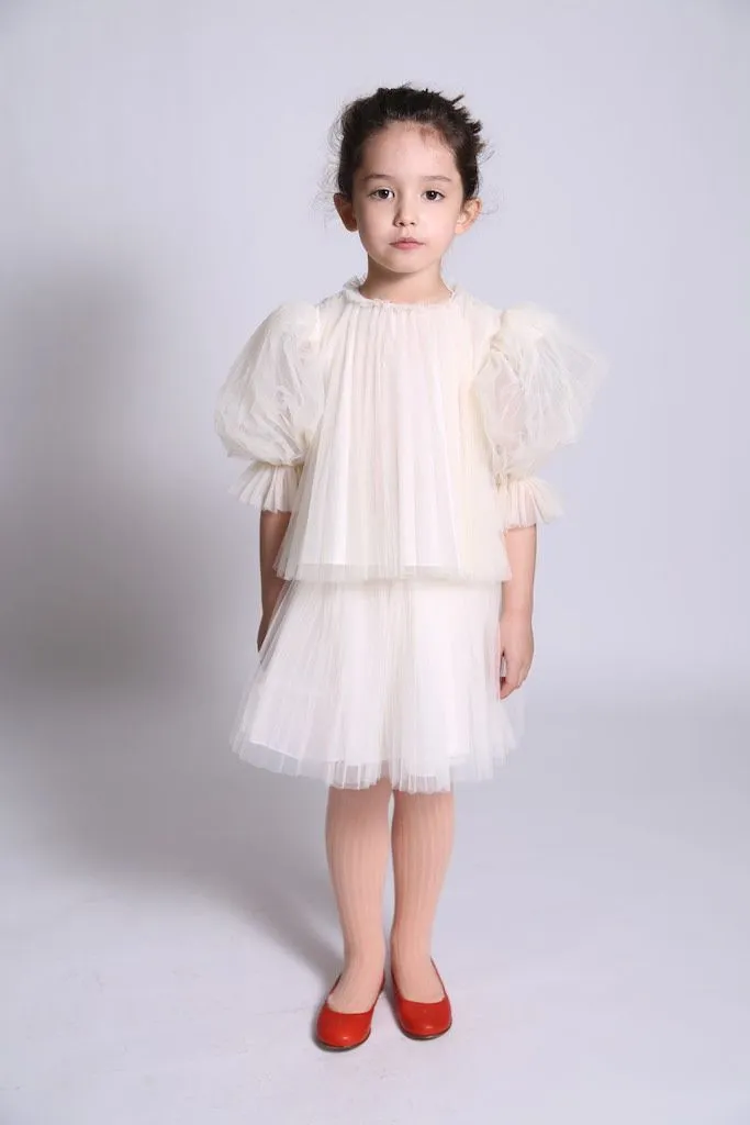 CRUSH PLEATED TUTU SKIRT (LENGTHENED)