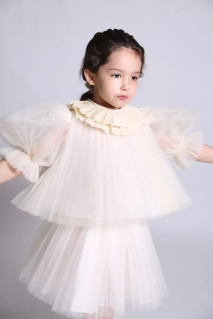 CRUSH PLEATED TUTU SKIRT (LENGTHENED)