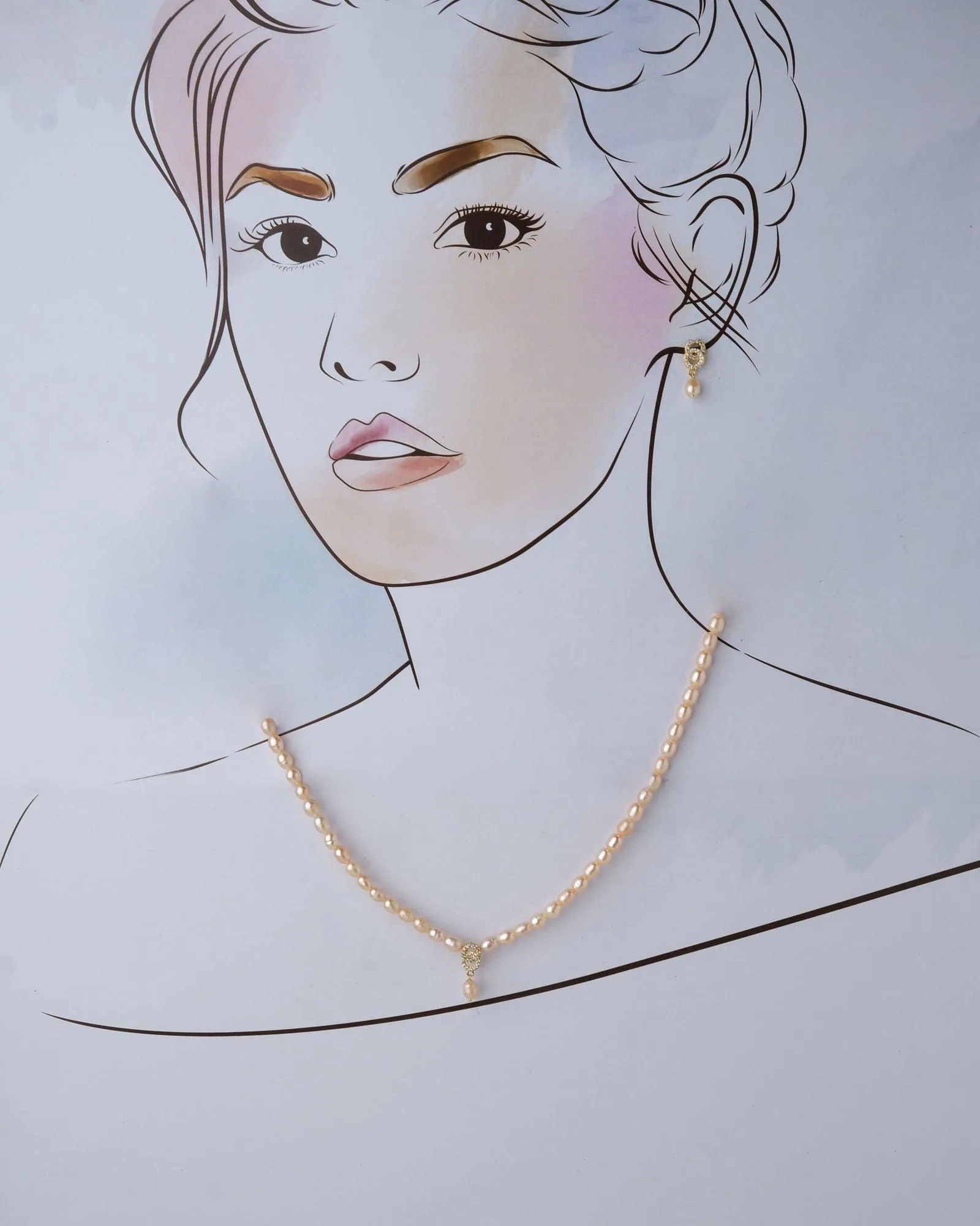 Elegant Pearl Necklace Set