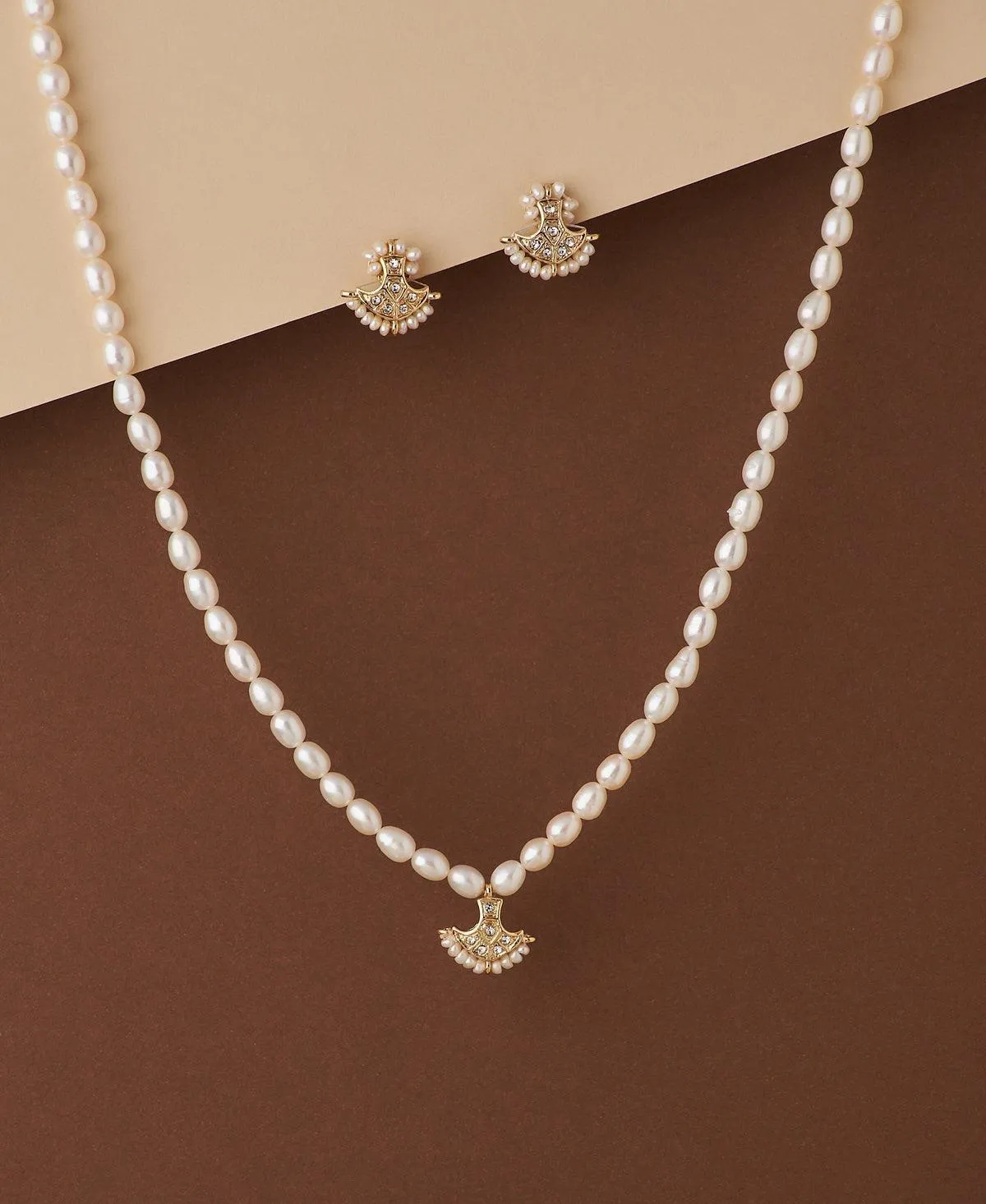 Elegant Real Pearl Necklace Set