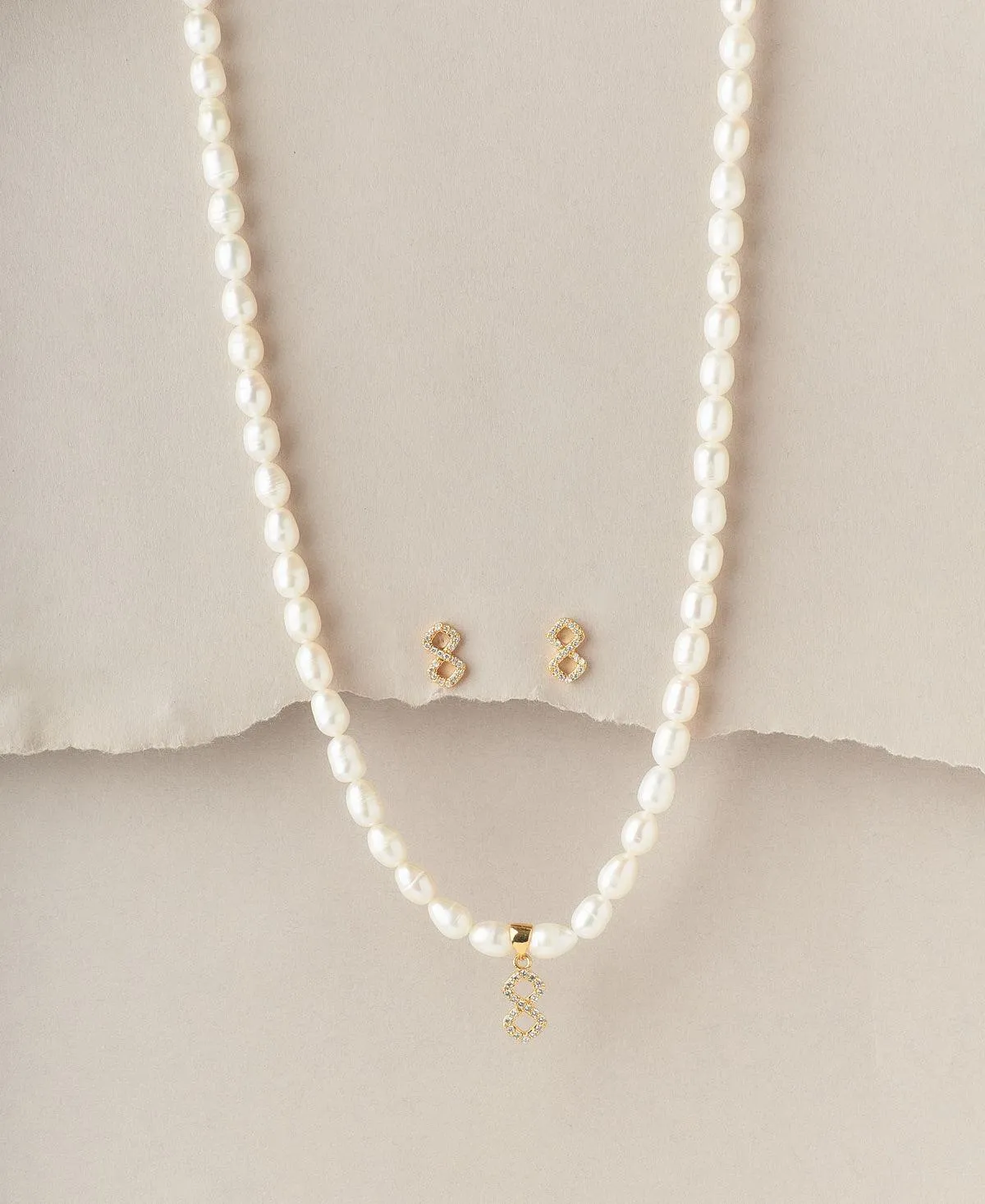 Elegant Real Pearl Necklace Set
