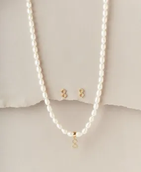 Elegant Real Pearl Necklace Set