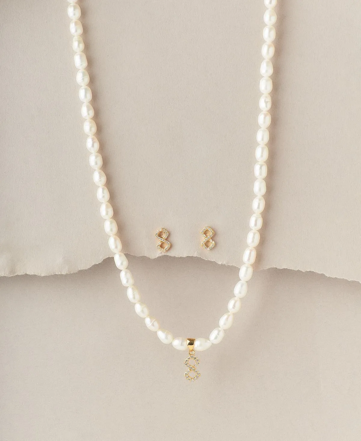 Elegant Real Pearl Necklace Set