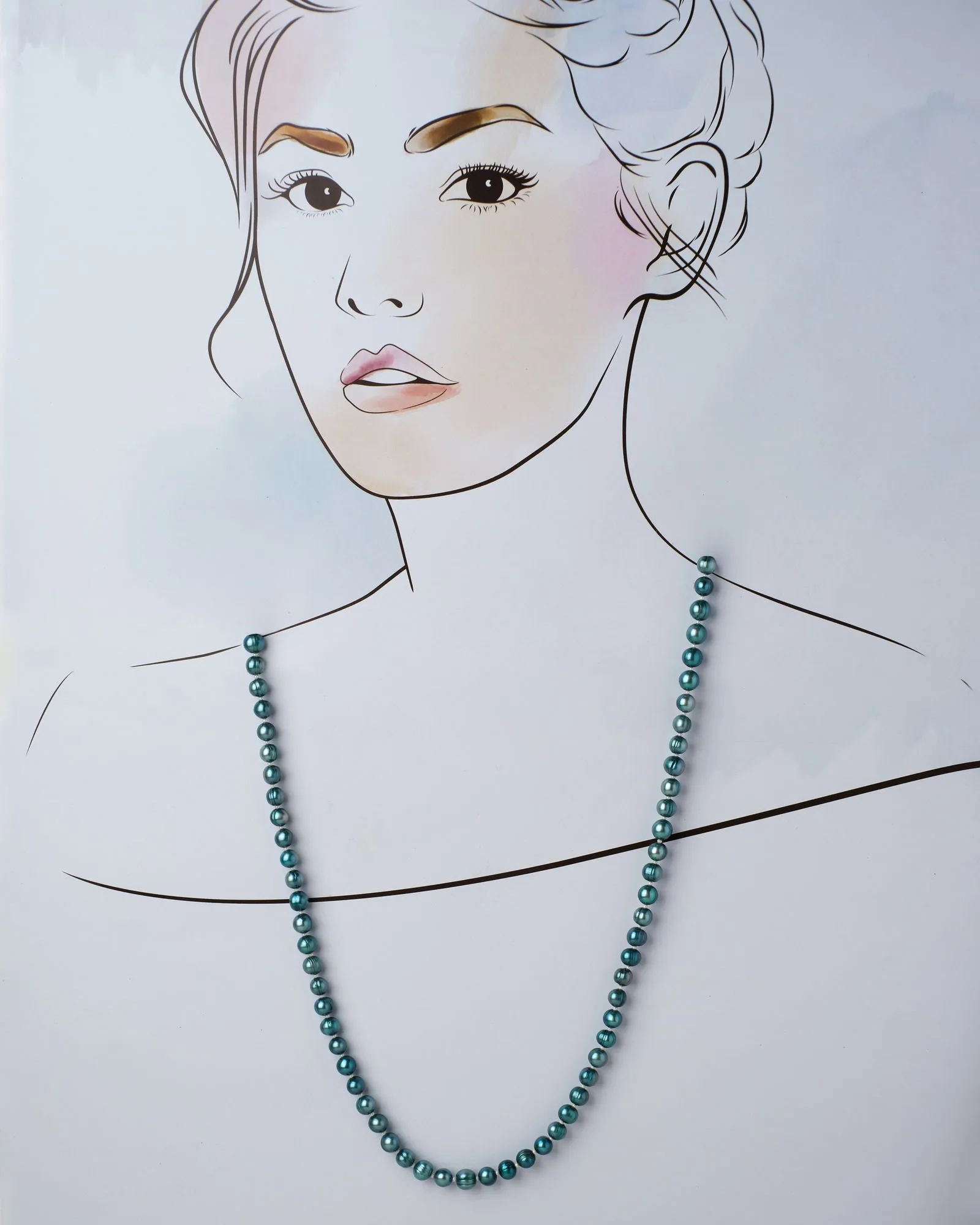Elegant Sea Green Pearl Necklace