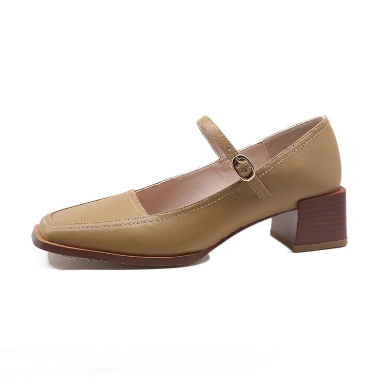 elveswallet Retro Med Heel Buckle Sandals