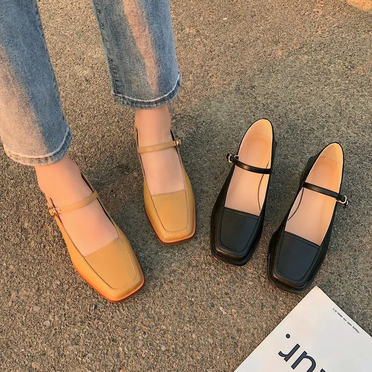 elveswallet Retro Med Heel Buckle Sandals