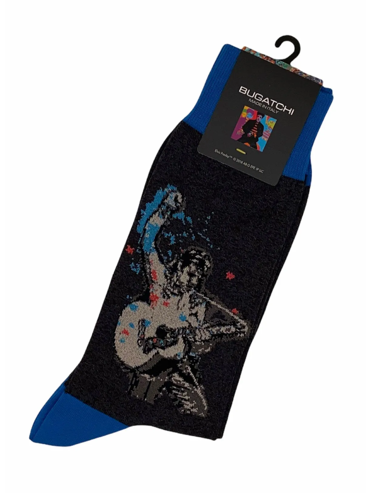 Elvis Guitar Rock Socks- Dark Grey