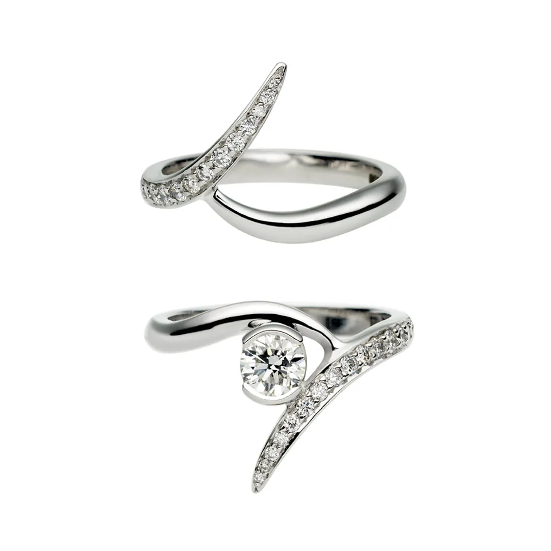 Entwined Ardour35 Wedding Ring - 18ct White Gold & 0.15ct Diamond