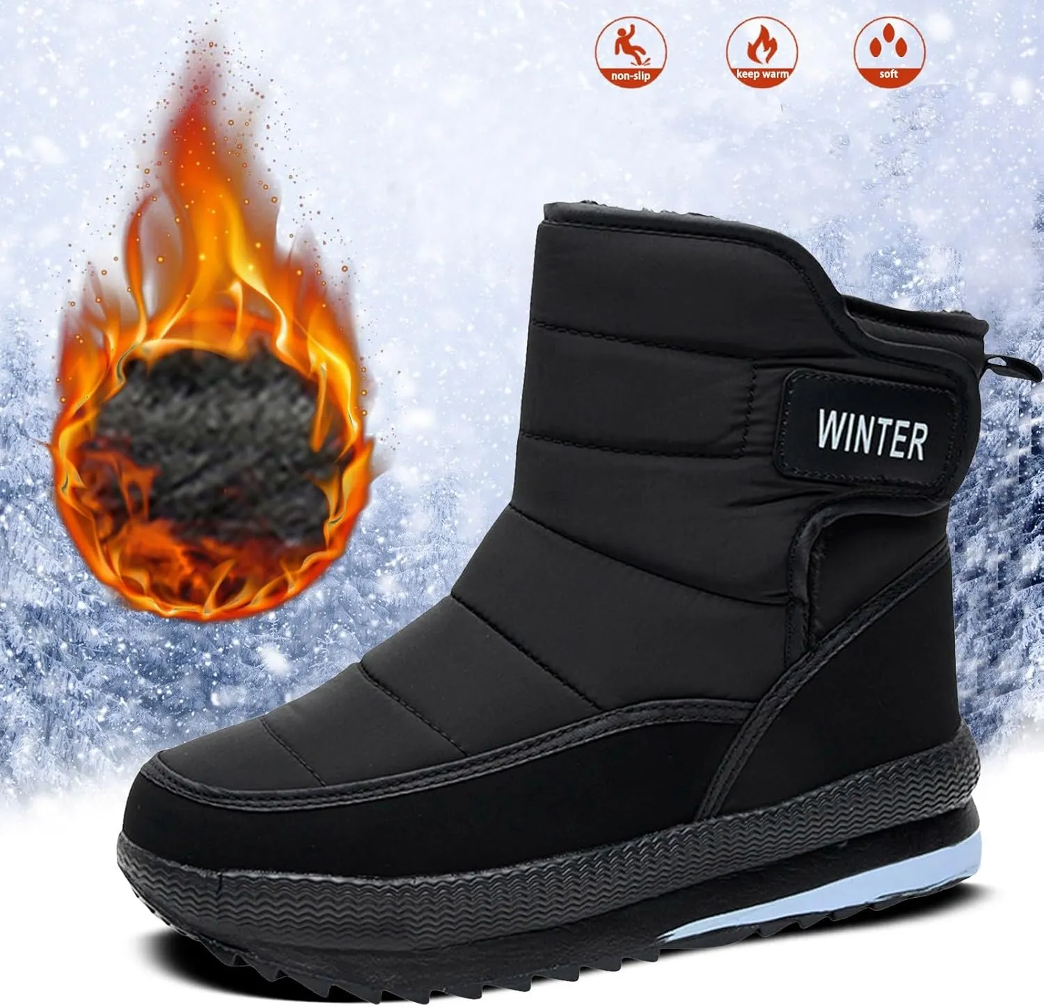 Fashion Thick Bottom Snow Boots for Women Cold Proof Insulated Winter Boots Outdoor Non Slip Walking Boots