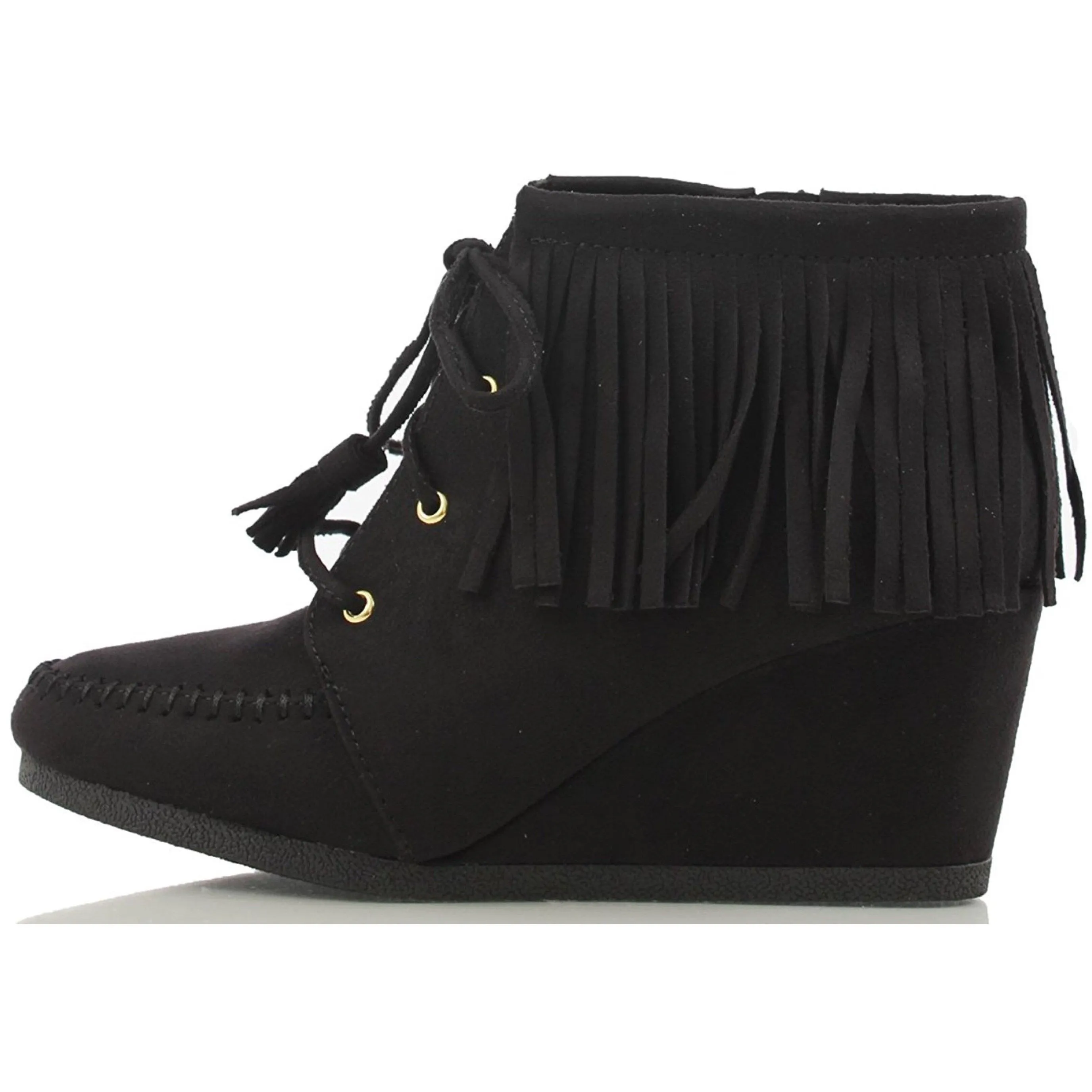 Fringes Wedge Ankle Boots