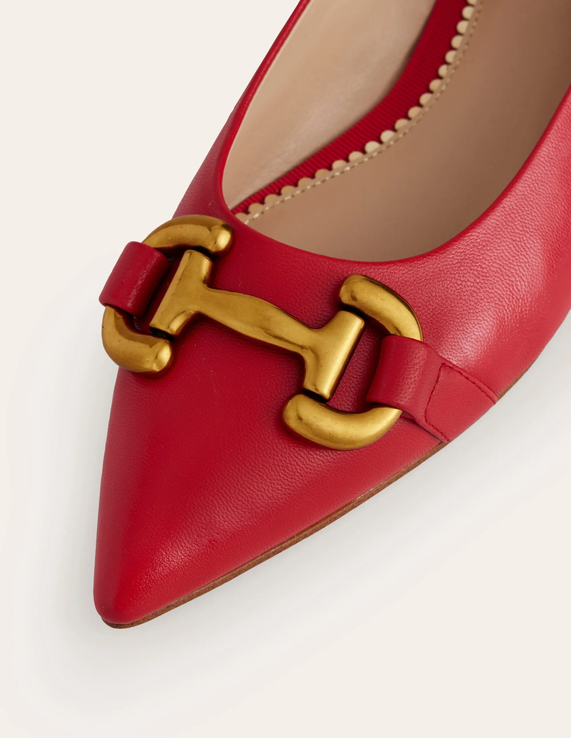 Iris Snaffle Ballet Flat-Glazed Red Leather
