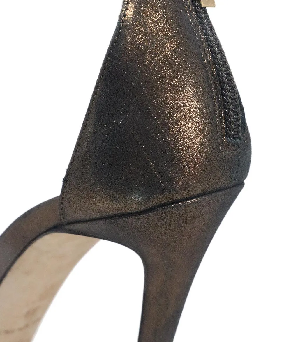 Jimmy Choo Metallic Brown Suede Heels sz 9