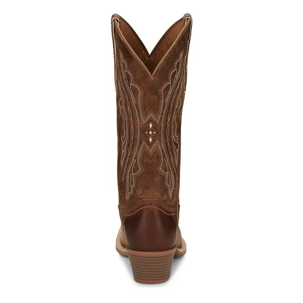 Justin® Ladies Rein Cowhide Leather Tan Square Toe Western Boots L2962