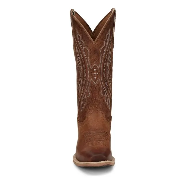 Justin® Ladies Rein Cowhide Leather Tan Square Toe Western Boots L2962