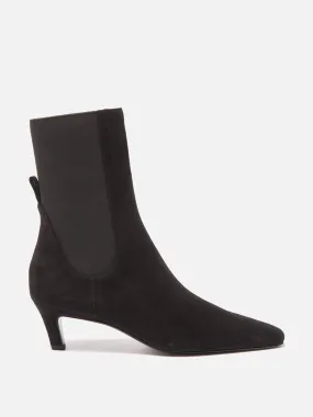 Kitten-heel suede ankle boots