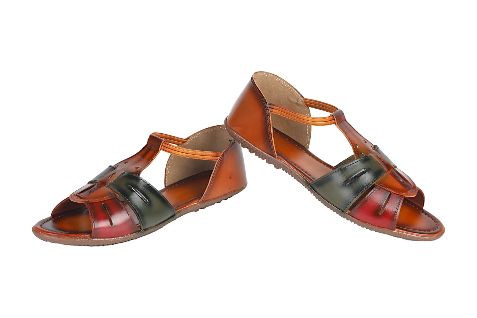 LADIES FLAT LEATHER SANDAL 996066