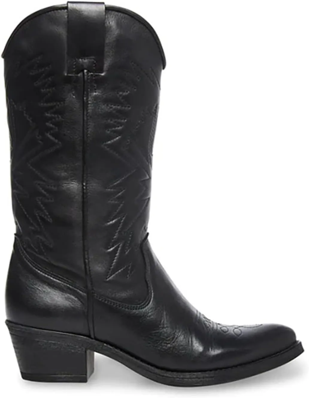 Ladmiple Cowgirl Boots Women Low Heel Embroidered Western Knee High Boots Pointed Toe Pull On Cowboy Boots for Ladies