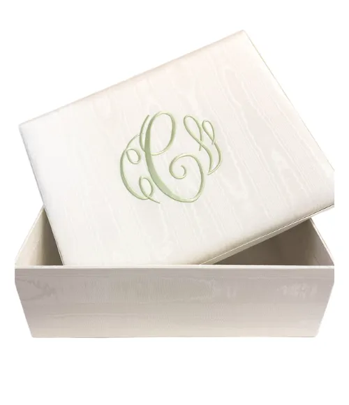 Large Bridal Keepsake Box in Elegant Moiré