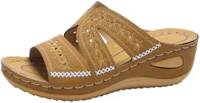 Lausiuoe Comfortable Orthopedic Sandals For Women Dressy Summer Orthotic Flips Flops Arch Support for Plantar Fasciitis