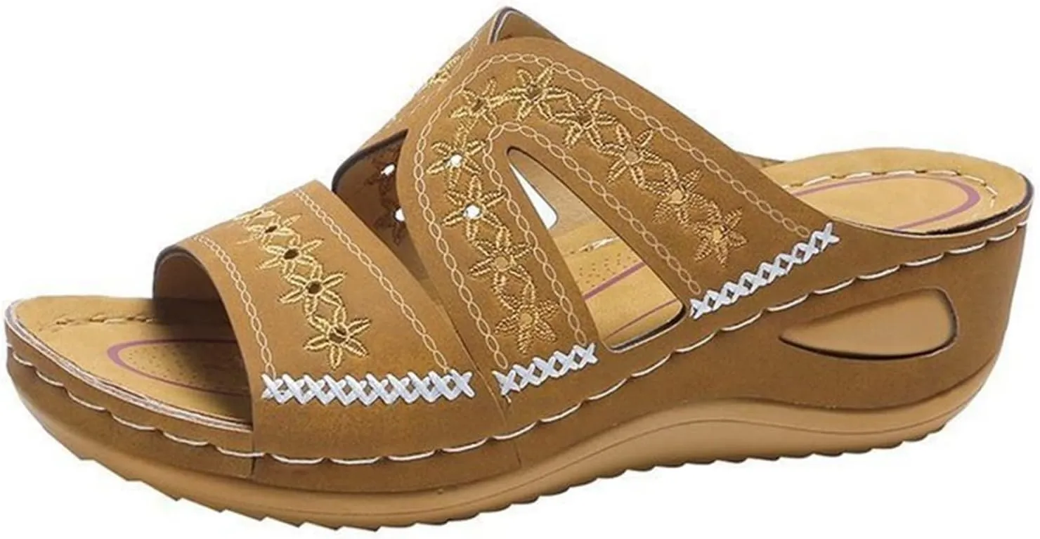 Lausiuoe Comfortable Orthopedic Sandals For Women Dressy Summer Orthotic Flips Flops Arch Support for Plantar Fasciitis