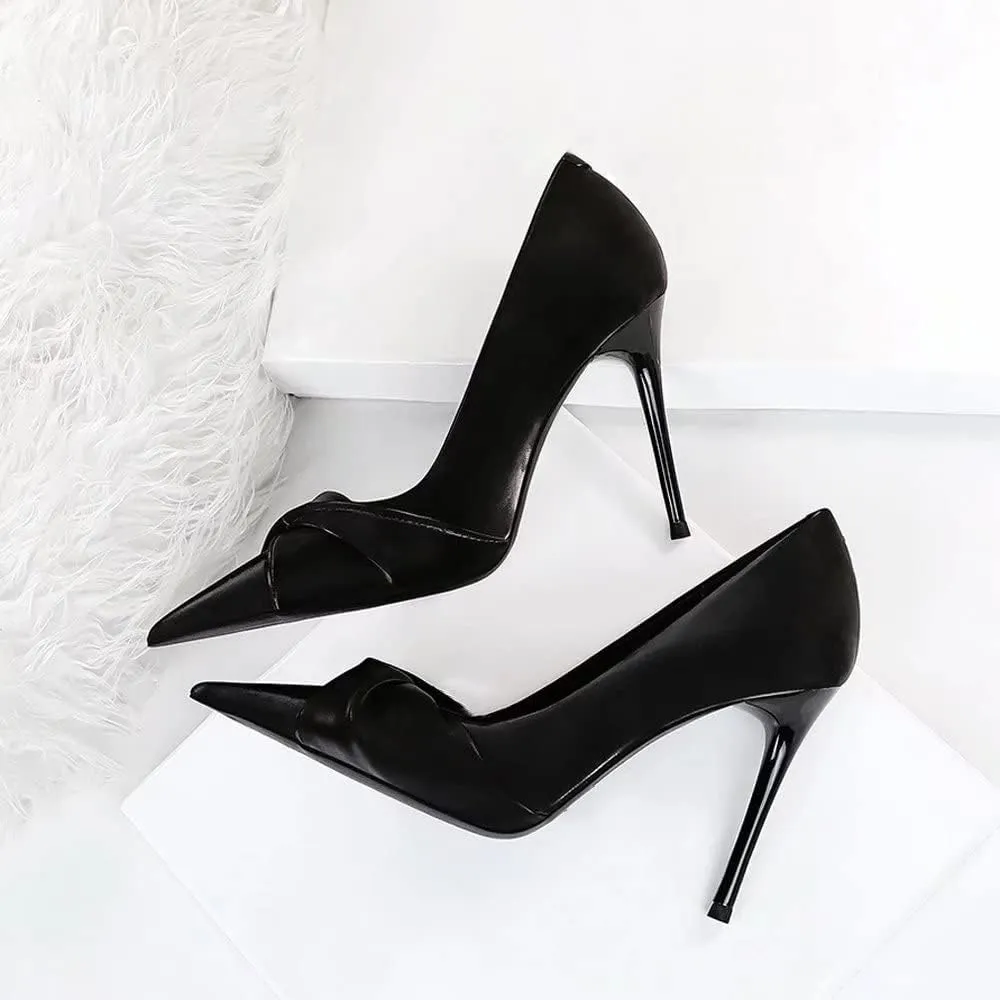 LUXINYU,Women Pointed Toe Heels Fashion Elegant Banquet Bow Ladies Pumps,Shallow Stiletto Heeled Dress Comfort Work Shoes