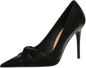 LUXINYU,Women Pointed Toe Heels Fashion Elegant Banquet Bow Ladies Pumps,Shallow Stiletto Heeled Dress Comfort Work Shoes