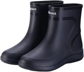 Men's Anti-Skid Fishing Rain Boots, Outdoor Sturdy Durable Waterproof Mid Calf Rubber Work Rain Boot for Men, Garden Hunting Shoes, for Gardening, Fishing, Boating, Camping, Sailing