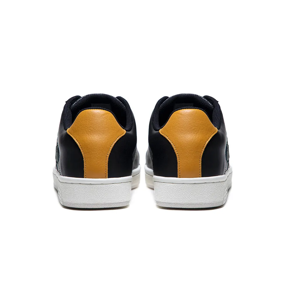 Men's Icon OG Black Green Orange Logo Leather Sneakers 01933-924