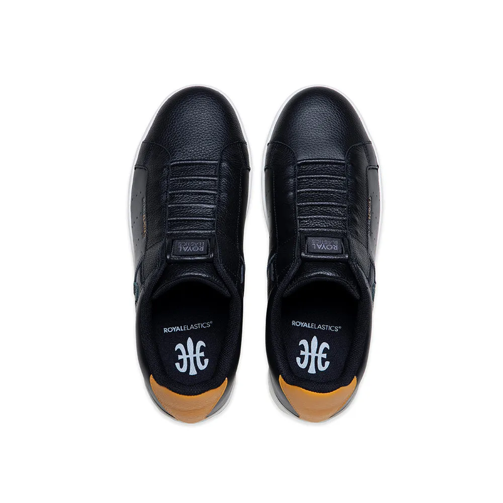 Men's Icon OG Black Green Orange Logo Leather Sneakers 01933-924