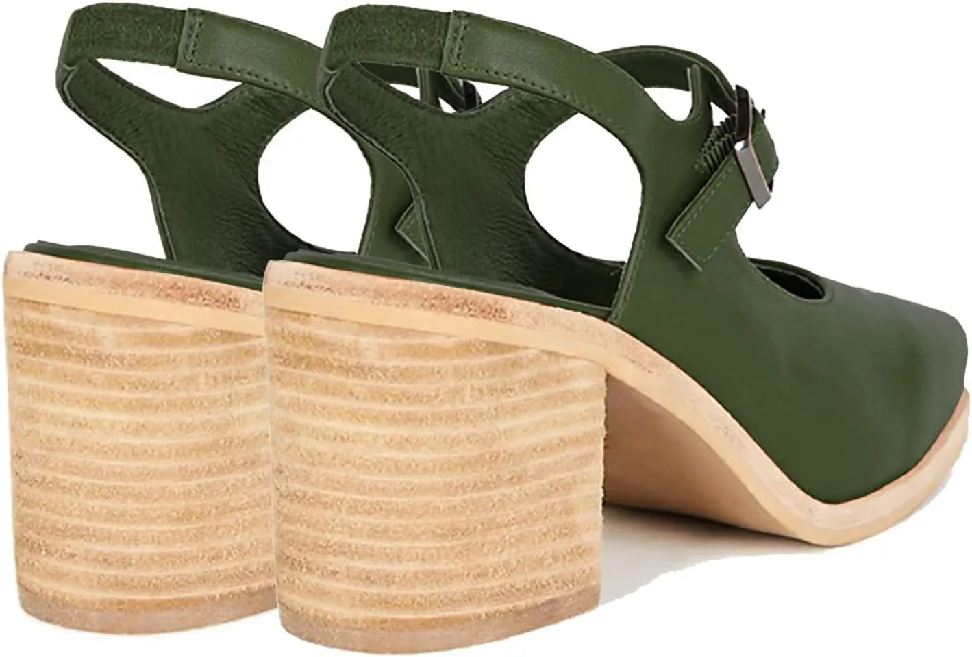 MOOMMO Women Block High Heel Slingback Mary Jane Pumps Platform Square Toe Ankle Buckle Strap Closed Toe Sandals 3 Inch Stacked Chunky Heel Dress Pumps Matte Vintage Comfy Office Daily 4-11 M US